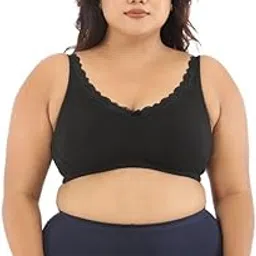 Adira | Bra for Regular Use | Cotton Bra | No Lift, Full Coverage Support | Wire-Free & Non-Padded | Seamless Cups with Lace Detailing | Hidden Side Panels, No Center Panel | Pack of 1-picture-21