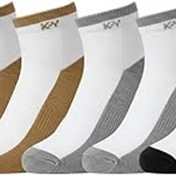 Kota Hosiery Cotton Blend Ankle Socks, White with Contrasting Heel and Toe, Pack of 5 Pairs-picture-24