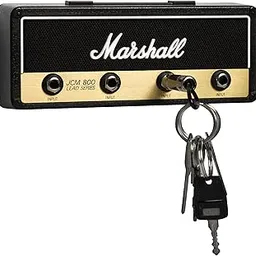 Licensed Marshall Jack Rack- Wall mounting guitar amp key hanger. Includes 4 guitar plug keychains and 1 wall mounting kit. Easy installation.-image-54