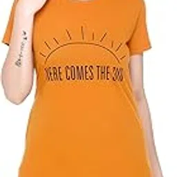 plush Women's Long Printed Cotton Round Neck Half Sleeve T-Shirt/Tshirts (DPL-PT-001)-picture-37