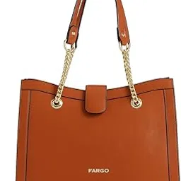 fargo Fierce Tan Vegan Leather Tote Bag for Women | RFID-Protected Pockets, Premium Metallic Trims, YKK Zipper, Large Office Handbag | Shoulder Bag for College & Daily Use | Made in India-picture-55