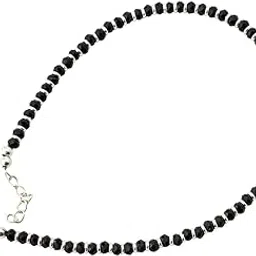 aana silver 925 Sterling Silver Anklet Pair Kaala Sutra Black Bead Design Minimal Style Oxidized Finish Stamped 92.5 Suitable For Women Casual Ethnic Daily Use Indian Fashion Accessory-picture-55