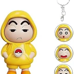 ultrina Face Changing Keychain with 3 Expressions Sinchain 3D Cartoon Character ABS Toy Key Holder Unisex Keychain for Bags, Cars & Gifts Cute Action Figure for Kids & Adults. (SINCHAIN) image 1