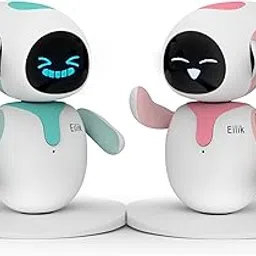 ENERGIZE LAB Eilik Touch Interactive Toys, Cute Robot Pets with Abundant Emotions. Idle Animations&Mini-Games, Unique Gift for Girls & Boys. Support Update.(Blue + Pink Combination)-picture-42