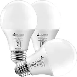 HOMESAKE LED Bulb, 9W 900 Lumens, Polycarbonate Base E27 Base, LED bulb for home, 3000K Warm White, bulb Light, 230° Beam Angle, LED lights bulb, bathroom, kitchen, office, kids room bulbs, Set of (3) image 1