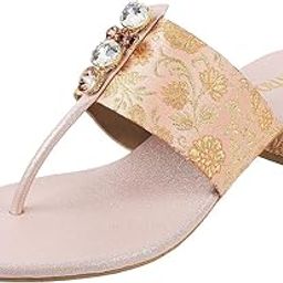 metro Women Ethnicwear Beaded Block Heel Sandal-picture-41