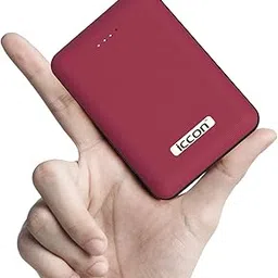ICCON SMAASH Power Bank 10000mah | mini power banks, pocket power bank, fast charging power bank, portable charger, slim power bank | port for Samsung, Mi, Oppo, Vivo, Realme (5V 2.1 Amp) and Safe charge power bank for iphone with trickle charge port (5V 1Amp) Red-image-81