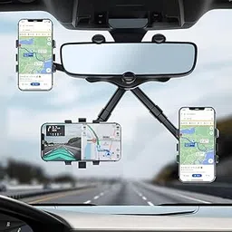 Qutipek Mobile Holder for Car - Rear View Mirror Phone Holder 360° Rotation Mobile Stand for Car Adjustable Car Mobile Holder for Dashboard-picture-40