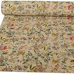 Textile Work Creations Handmade Birds Bedcover Bedspread Kantha Quilt Indian Bedding Blue Grey Handmade Throw Tapestry Handmade Pure Cotton Quilted Bedding 90 x 108-image-10