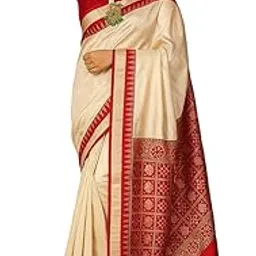 new collection Cream Plain Bengali Saree for Women Garad Durga Puja Pure Soft Silk Traditional Banarasi Handloom Premium Tussar Silk Beige Kanjivaram Temple Border Sari Lal Par Sada Red Blouse Sadi-picture-35