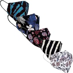 9 impression Viscose Unisex Face Mask, Multi-colored - Pack of 5-picture-50