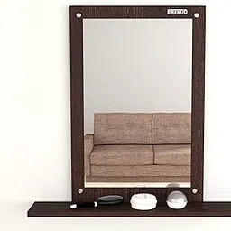 ERAWUD Engineered Wood Lisa Wooden Wall Mounted Mirror/Decorative Wall Mirror/Dressing Table for Bed Room/Wall Mounted Dressing Mirror for Living Room/Wall Mirror with Shelves in Wenge Colour-picture-61