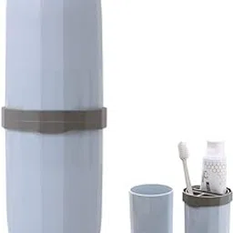 Heyoung Portable Travel Toothbrush Case,3 in 1 Toothpaste Travel Case Holder Hard Plastic Tooth Brush Container Toothbrush Storage Box for Travel,Business,Home,Camping, School Supplies (Blue)-picture-25