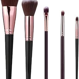 temperia (Pack of 5) Makeup Brush Set - Soft Bristles Make Up Brushes Sets Kit for Foundation, Concealers, Eyeshadow, Blush, Compact Face Powder, Highlighter, Contour, Blending Eye Liner-picture-22