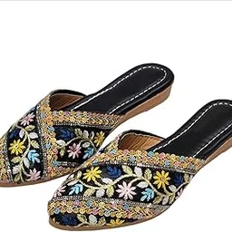 shoester footwear Traditional Ethnic Women's Embroidered Slip-On Bellies-picture-27