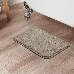haus & kinder Plush Microfiber Bathmat | 100% Polyester Bath Mats | 2000 GSM | Soft, Super Absorbent Bathmats | Bath mats for Home, Kitchen, Office | Bathroom Floor Mat | Solid Beige, 45x60cm-picture-20