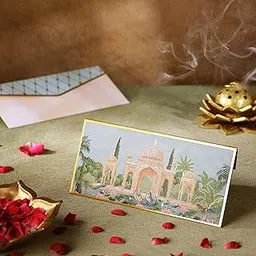 Pink Paper Co. Shagun Envelopes for Gifting Money with Gold Foil Printing (The Magestic Fort) (Pack of 10)-picture-45