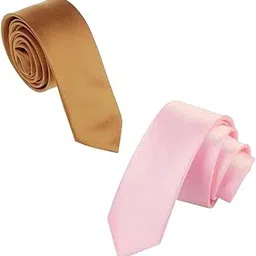 austora 2.5-Inch Satin Tie for Men | Slim Necktie for Formal, Business, Wedding & Party Attire | Soft, Stylish Tie (Combo of 2)-picture-13