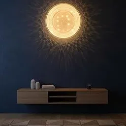 NICO Corporation Modern Ceiling Lights for Living Room | Chandeliers, Fancy Lights & Decorative Lamps Surface & Panel Lights for Ceiling, Kitchen & Hall| 24cm with 3 Color Modes (PearlWhite, Round)-picture-23