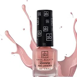 SAGE BEAUTY Gloss Touch Nail Paint Spanis Pink, Quick Drying Nail Polish, Glossy Gel Finish Nail Kit, Highly Pigmented & Long Lasting Enamel, Chip Resistance Gift Everyday Use-image-63