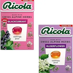 Ricola Sugar Free Elderflower & Ricola Blackcurrent | Swiss Herb Lozenges Drops | Ricola Candy | Herbal Candy | Sugar Free Mint Drop | Herbal Sweet (2 x 40g)-picture-21