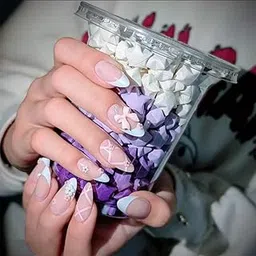 24 Pcs Fake Nails, Press On Nails for Women, Almond Shape Artificial Nails with Nail Glue & File, Easy to Apply Stick On Nails for Special Occasions & Dailys Wear-image-62