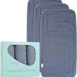 Natemia Muslin Burp Cloths for Baby Boys and Girls - Super Absorbent Baby Burp Cloths, Viscose Derived from Bamboo Cotton Baby Washcloths, 3-Pack Neutral Burp Cloths for Newborn, 21" x 11"-image-9