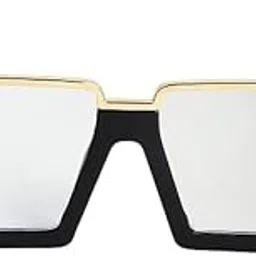 french accent Men's The Block Wayfarer Sunglasses | Onyx Black Frame | Transparent Polycarbonate Lens For Casual Wear | One-Size | Full Rim Polarized Lens | Polycarbonate Sunglass For Everyday Wear image 1