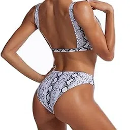 fuik Bikini, Versatile Beauty Back Split Swimsuit Vintage Print Briefs for Party for Lady (2XL)-picture-51