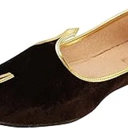 ramraj cotton Ramraj Traditional Brown Velvet Wedding and Sherwani Jutti,Mojari-picture-41