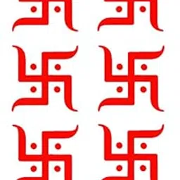Techgifti™ Religious Vinyl Diwali Navratri Occasion Swastik Wall Sticker, 6 X 6 Inches Pack of 6-picture-11