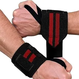 Wrist Support Band for Men & Women, Gym Workout Wrist Wrap, Exercise Hand Grip Straps, Red-Black-image-65