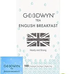Goodwyn English Breakfast Tea (100 Tea Bags) | Classic Strong High Caffeine Black Tea | Bold & Robust Flavor | Perfect Morning Brew | Plastic Free Tea Bags-picture-10