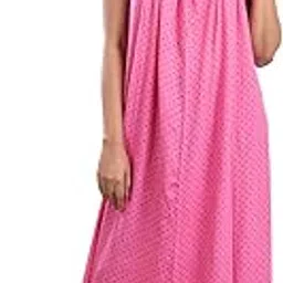 piyali's creation women's Women's Cotton Printed Maxi Length Nighty (PCW0000922-XXL-44_Pink_2XL)-picture-57