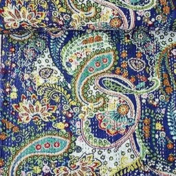 Handmade Bedspread Kantha Quilt King Size Bohemian Bedspread Kantha Quilt Single (90 X 108 Inches (Queen Size), Blue)-picture-17