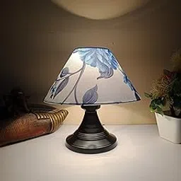 M2 Look Round Conical Shade Modern Premium Designing Black Metal Base Table Lamp for Bedroom | Living Room | Home Decoration | Drawing Room | Study Room | Bedside-picture-16