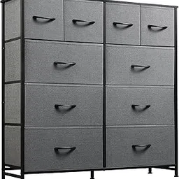 WLIVE Large Dresser for Bedroom, Fabric Dresser with 10 Drawers, Storage Tower with Fabric Bins, Double Dressers, Chest of Drawers for Closet, Living Room, Hallway, Dark Grey-picture-27