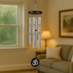 Qwick Click Wind Chime for Home & Balcony – 5 Pipe Metal OM Bells | Positive Energy Wind Chime for Meditation, Vastu, Living Room, Garden & Balcony Décor | Soothing Sound Hanging Gift for Good Luck-image-11