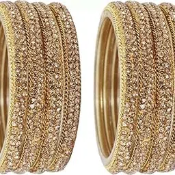 GLASS EMPIRE GLASS ZIRCON KADA SET WOMEN OR GIRLS COLOR (WHITE,GOLDEN)-image-1