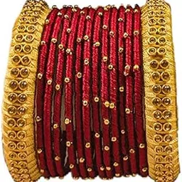 yaalz Silk Thread Metal Heavy Festival Wear Designer Bangle Set Chuda In Multiple Colors-picture-25