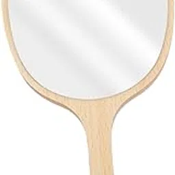FOMIYES Handheld Makeup Mirror for Women Wooden Handle Animal Motif for Travel Cosmetics Table and Home Decor-image-1