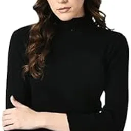 pinovo Black & White High-Neck Women’s Sweater – Cozy & Elegant Layering Essential-picture-10