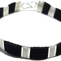 jc silver Black thread broad nazariya Silver Bracelet pure 925 silver For men-picture-16