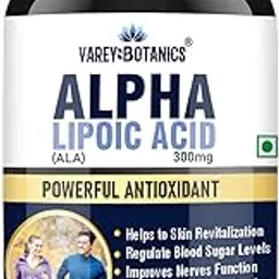 VAREY BOTANICS Alpha Lipoic Acid(ALA) - 300mg, Antioxidant Supplement, Healthy Blood Sugar, Weight Reduce Capsules, Boost Energy Level, Maintain Good Health, Improves Nerves Function, 60 Veg Capsules-image-59