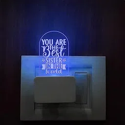 Gift Me Bazar Acrylic Plug Night Lamp with Multicolored Light | Gift for Sister | Birthday Gift for Sister | Raksha Bandhan Gift for Sister (Best Sister in The World)-image-14