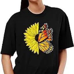 Womens Casual Printed Round Neck Oversized Longline Drop Shoulder Boho Style Women T-Shirt-image-64