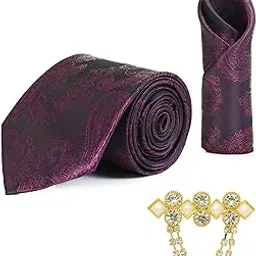 random stripe Men’s Premium Necktie, Pocket Square & Brooch Combo 16 Colors Gift Set-picture-59