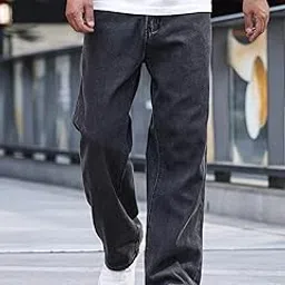 dyene Loose Fit Mid Rise Dark Grey Men Denim Jeans-picture-29