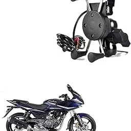Comical Bike Mobile Holder and Phone Holder with USB Charger for Bajaj Pulsar 220F-picture-37