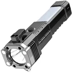 3W LED Multi-Function Rechargeable Flashlight Torch | Extended Beam Light with Built-in Hammer, Magnet & Safety Cutter | Emergency Survival Tool for Home, Car & Outdoor | Set of 1-picture-35